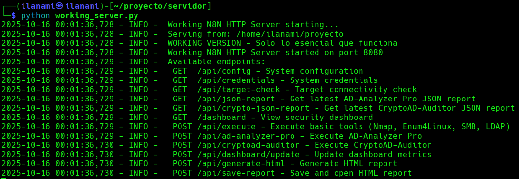 Servidor API Python - Backend del Sistema